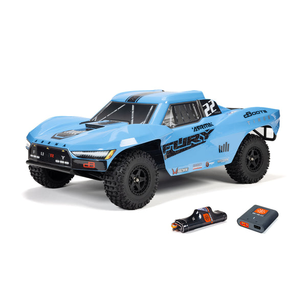 ARRMA 1/10 FURY 2WD RTR Brushed Short Course Truck (Battery & Charger Included), Blue