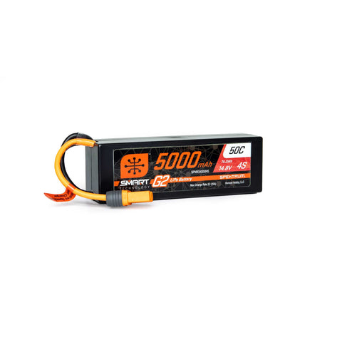 Spektrum 14.8V 5000mAh 4S 50C Smart G2 Hardcase LiPo Battery: IC5