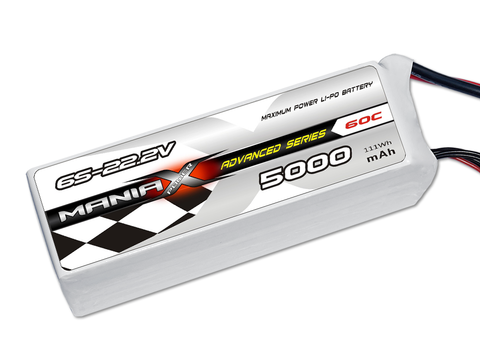 ManiaX 6S 5000mAh 60C 22.2V Lipo Battery